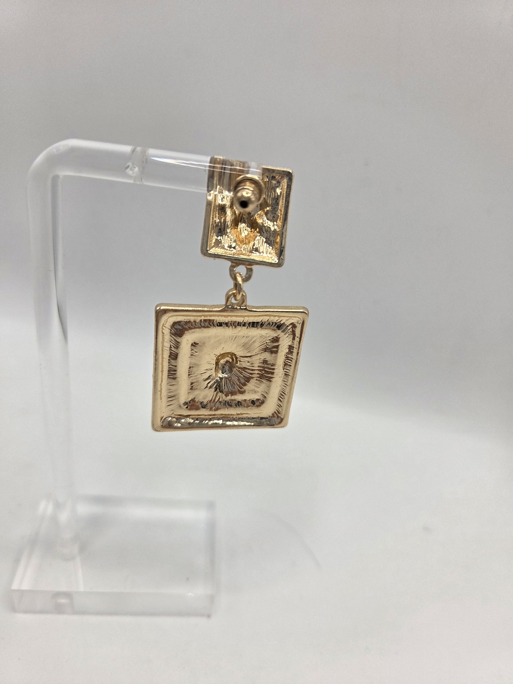 Mikayla Gold Lion Head Post With Dangle Lion Head Set In Black Enamel Earrings - Picture 9 of 9